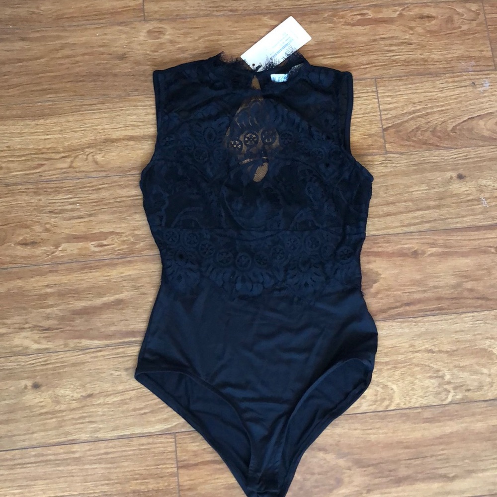 Nasty gal Black Lace Bodysuit